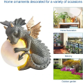 Miniatyrbilde 3 av 4: Dragestatue hagefigur drevet LED-lys utendørs - Perfet