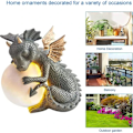 Miniatyrbillede 3 af 4: Dragon Statue Havefigur Powered LED-lys Udendørs - Perfet