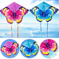 Miniatyrbillede 8 af 10: Butterfly Triangle Kite 50/100Meter Kite BLÅ - Perfet