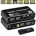 Miniatyrbillede 1 af 5: 2x1 HDMI Switcher eARC Audio Extractor med ARC Optisk Toslink HDMI 2.0 Switcher 4K 60Hz HDMI Switcher Fjernbetjening til Apple TV PS4 - Perfet EU PLUG