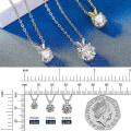 Pikkukuva 3 / 6: 0,1-2 ct moissanite-riipus kaulakoru, D-väri, Vvs1 Clarity, kimaltava moissanite-timanttiriipus naisille, 18k valkokullattu 925 Sterling hopea N