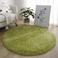 Miniatyrbild 1 av 5: Mjuk Rund Matta Fluffiga Vita Mattor för Vardagsrum Mjuk Heminredning Sovrum Barnrum Dekoration Salong Tjock Luggmatta - Perfekt Green 80x80cm