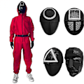 Miniatyrbild 2 av 2: Unisex Squid Game Costume Jumpsuit + Squid Game Mask Halloween Outfit Gifts_c_x - Perfet triangle S