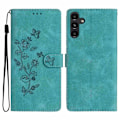 Miniatyrbillede 1 af 5: Kompatibel med Samsung Galaxy A56 5G Etui Læder Præget Blomster Telefon Cover Wallet med Håndledsrem - Perfekt Style D