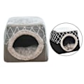 Miniatyrbild 2 av 5: & för Innekatter - Tvättbar Liten Djurbädd Kattält - Övertäckt Grotta & för Innekatter - Perfekt Gray L