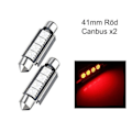 Pikkukuva 2 / 7: C5W Canbus 41mm punainen Led-lisävalot SV.5 - Perfet 41mm Röd 2-pack