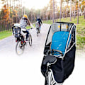 Miniatyrbillede 2 af 5: Cykel barnesæde regnslag vindafvisende forreste cykel regnslag bageste barnesæde vandtæt åndbar cykel barnesæde regnslag sort- Perfet