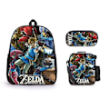 Miniatyrbild 1 av 2: 3st/ set Legend of Zelda printed set med axelväska Case Skolväska Travel Day väska Lättvikts bokväskor - Perfet