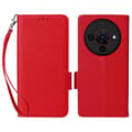 Kompatibelt med ZTE Blade A76 5G Fodral med Handledsrem Litchi Textur PU Läder Plånbok Telefonfodral-Perfet Red