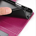 Pikkukuva 5 / 5: Yhteensopiva Samsung Galaxy A24 4G (162.1 x 77.6 x 8.3mm) Kotelo Nahkainen Lukko Lompakko Jalusta Puhelinkotelo - Perfet Rose