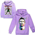 Miniatyrbillede 1 af 3: Cristiano Ronaldo Hættetrøje VM Nr. 7 Julegaver Fodboldstjerne Hættetrøje Piger Drenge Hættetrøje Pullover Toppe Børn Teenagere-Perfekt Purple 15-16years