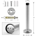 Miniatyrbilde 2 av 5: Dørstoppere, 15 cm lang dørstopper, veggmontering, kraftig solid svart dørstopper børstet rustfritt stål med myke gummistøtfangertupper - Perfekt Silver 5 Inch