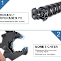 Miniatyrbild 5 av 5: Flex Clamp Arm Fäste med Justerbar Svanhals Flexibla Käftar Clip Fäste Hållare för GoPro Hero 10 9 8 7 4 Actionkamera Stöd-Perfet 19 Joints With Clip