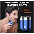 Miniatyrbillede 2 af 5: Seneste Model USB Genopladelig Elektrisk Barbermaskine til Mænd - Bærbar Mini Dobbeltbladet Vaskbar Rejsebarbermaskine - Perfekt grey