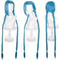 Miniatyrbilde 1 av 5: LOL Character Jinx Cosplay Parykk Blå Lang Parykk 120cm Y - Perfet