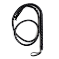 Miniatyrbillede 1 af 4: 1,9 m Bull Whip Læder og Ruskind Flettede Haler Ridehest Piske (sort)-E-Perfet