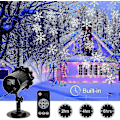 Miniatyrbilde 4 av 5: LED-projektor Julelys Snøfall Lys med Fjernkontroll IP65 Vanntett Utendørs og Innendørs Juledekorasjon Snøfnugg LED Jule-Perfekt