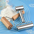Miniatyrbild 4 av 5: Kavel Non-Stick Bekväm att Greppa Dubbelhuvud Rostfritt Stålram Bakverk Kavel för Fondant-Perfet 4