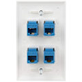 Pikkukuva 2 / 5: Ethernet Seinälevy 4 Portin Seinälevy Naaras-Naaras Yhteensopiva Cat7/6/6E/5/5E Ethernet Dev-Perfetin kanssa