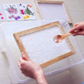 Pikkukuva 4 / 5: 4 kpl Puupaperin Valmistusmuotin Kehystä, Silkkipainon Kehystä DIY- ja Kuivattujen Kukkien Käsityöhön, 2-Kokoa