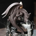 Miniatyrbilde 3 av 6: Keramisk Dragon Røkelsesbrenner Foss Tilbakestrøm Røkelsesholder Aromaterapi Ornament Dekor Hjem