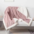 Miniatyrbilde 1 av 5: Magisk Velvet Sherpa-pledd Fleece Teppe Oransje og Hvit Sherpa Myk Plysj Fluffy Varmt Koselig Tykt for Seng Sofa Stol - Perfekt 9 150x200cm