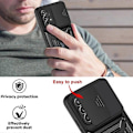 Miniatyrbillede 5 af 5: Armor Stødsikkert Magnetisk Ring Stand Holder Cover til Samsung Galaxy S24 S23 S22 S21 Ultra S24 Plus S20FE Note 20 10 Linsebeskyttelse - Perfekt Black For-Samsung S22