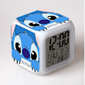 Miniatyrbild 1 av 5: Stitch Anime LED Digital Väckarklocka för Flickor - Söt Storlek, 8cm, 3 tum, 7 Färgbyten, Temperatur, Perfekt för Flickors Sovrum(13)-Perfekt 59