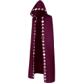 Miniatyrbillede 3 af 10: Unisex oon Phases Broderi Hættekappe Eastern Medieval Renaissance Long Cape - Perfet red M