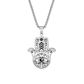 Miniatyrbilde 10 av 10: Hand of Fatima Halskjede Rustfritt stål Evil Eye Overcast Evil Eye Halskjede Anheng Halskjede Vennskap Halskjede U - Perfet A