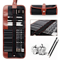 Miniatyrbild 4 av 9: 29-delad Sketch Pen Sketch Pens Charcoal Shrine Set med case- Perfet