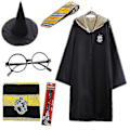Miniatyrbilde 1 av 5: 7 stk./sett for Magisk Trollmann Kostyme Kappe Hogwarts Skolekostyme - Perfekt 6Pcs Yellow Kids 125