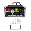 Miniatyrbillede 4 af 5: DC 12V Sikret Marine Bilgepumpe Kontaktspanel med LED-indikatorlys Manuel/Fra/Auto 3-vejs Toggle S-Perfet