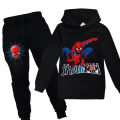 Miniatyrbilde 1 av 4: Barn Gutter Spiderman Hette Genser Bukser 2stk Sett Halloween - Perfet black 160cm