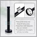 Miniatyrbilde 4 av 5: Dørstoppere, 15 cm lang dørstopper, veggmontering, kraftig solid svart dørstopper børstet rustfritt stål med myke gummistøtfangertupper - Perfekt black 6 Inch*10