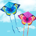 Miniatyrbilde 7 av 10: Butterfly Triangle Kite 50/100 Meter Kite BLÅ MED 50M LINJE - Perfet
