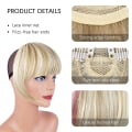 Miniatyrbilde 4 av 6: Blond Bangs Clip In Bangs Blond Clip In Thick Natural - Perfet