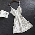 Miniatyrbild 2 av 8: Bowknot Transparent Sexig Underkläder Spets Tyll Hollow Suspender Red- Perfet Red M