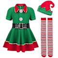 Miniatyrbillede 2 af 5: Elf Kostume til Kvinder, Piger og Damer - Flot Julemandskostume - Perfekt Boy or Men 180 CM