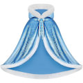 Miniatyrbillede 2 af 5: Dobbeltsidig Kappe til Voksne og Børn, Påske Halloween Jul Kappe Maskerade Vampyr Hexe Troldmand Cosplay Kappe - Perfekt Blue 130cm