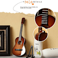 Miniatyrbilde 3 av 4: Miniatyr-replika av ornamentale gitarer Mini klassisk gitar/elektrisk gitarmodell Julepynt-Perfekt Wood Color Classical Guitar