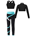 Miniatyrbild 1 av 5: Barnkläder för flickor Sportkläder Barn Yoga Set Ballet Gymnastikdräkt Sport Fitness Gym Löpning Fitnesskläder - Perfekt Green 10