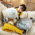 Miniatyrbild 3 av 7: Angry Seal Kudde Plysch Seal Animal Toy Seal Kudde -1 - Perfet Grey 60CM