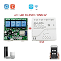 Miniatyrbillede 2 af 5: Tuya Smart Wifi Motor Switch Modul RF 433 Radio Fjernbetjening 4CH Inching Relæ til Alexa Home, 4-Perfet
