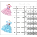 Pikkukuva 3 / 4: Frozen print prinsessa mekko syntymäpäivä pukeutua pikkutytön mekko - Perfet bule 120cm