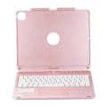 Miniatyrbilde 5 av 5: Kompatibel med iPad Air 13 (2024) / iPad Pro 12.9 (2022) / (2021) / (2020) / (2018) Trackpad Bakgrunnsbelyst Tastatur med Tablet Case-Perfet PinkGold