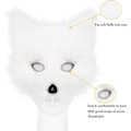 Miniatyrbillede 3 af 5: Falsk Pels Ræv Hale Kat Ulv Cosplay Kostume Sæt Blød Maske Fluffy Poter Handsker Halloween Jul-Perfet White