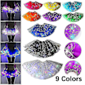 Miniatyrbillede 1 af 5: Kvindes Led Skørt Lys Op Stjerne Dance Skørter Lagdelt Ballet Tutus Elastisk Mesh Tulle Mini Skørt Party Karneval Kostume-Perfet Browm