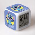 Miniatyrbild 1 av 5: Stitch Anime LED Digital Väckarklocka för Flickor - Söt Storlek, 8cm, 3 tum, 7 Färgbyten, Temperatur, Perfekt för Flickors Sovrum(13)-Perfekt 60