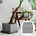 Miniatyrbild 5 av 5: 5 st. Kvadratiska Blomkrukafat i Plast för att Fånga Överskottsvatten och Jordspill - Perfekt för Inomhusväxter Black 12Inch